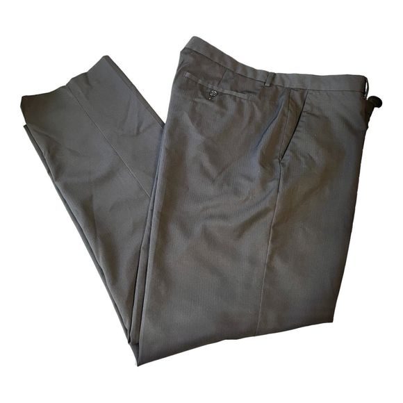 Calvin Klein Black Dress Slacks Pants Flat Front Luxury Feel Finish - Picture 2 of 9